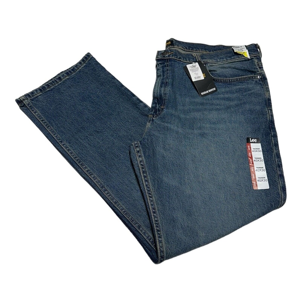 Lee Jeans Men's Size 40x30 Thunder Blue Regular Bootcut Medium Wash Denim‎ Blue